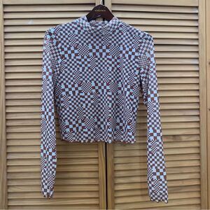 Belle du Jour Checkered Blouse size large